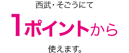 西武・そごうにて1ポイントから使えます。