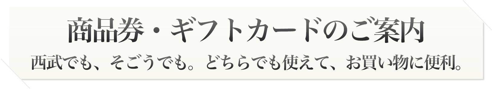 商品券・ギフトカードのご案内　西武でも、そごうでも。どちらでも使えて、お買い物に便利。